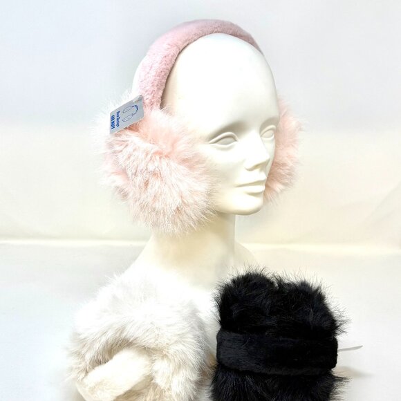 😍💖😍LUX! Faux Fur Ear Muffs Pink - Picture 1 of 1